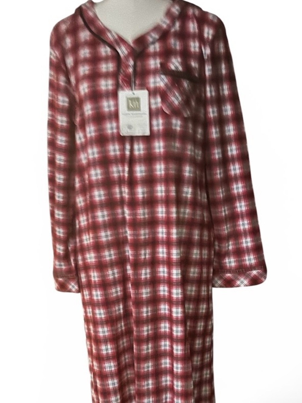 Karen Neuburger nightgown Small NWT Red White Check Moosin Around Grandmacore